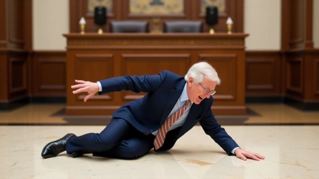 Senator Mitch McConnell Falls While Fielding ICE Question in Capitol